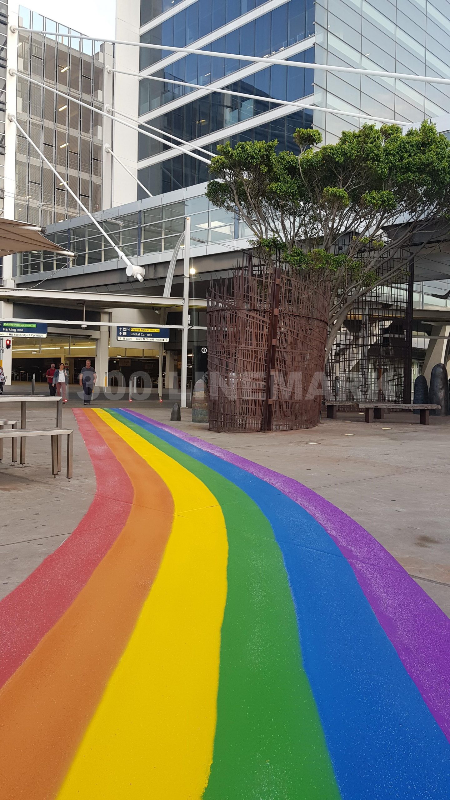 Rainbow line marking special events