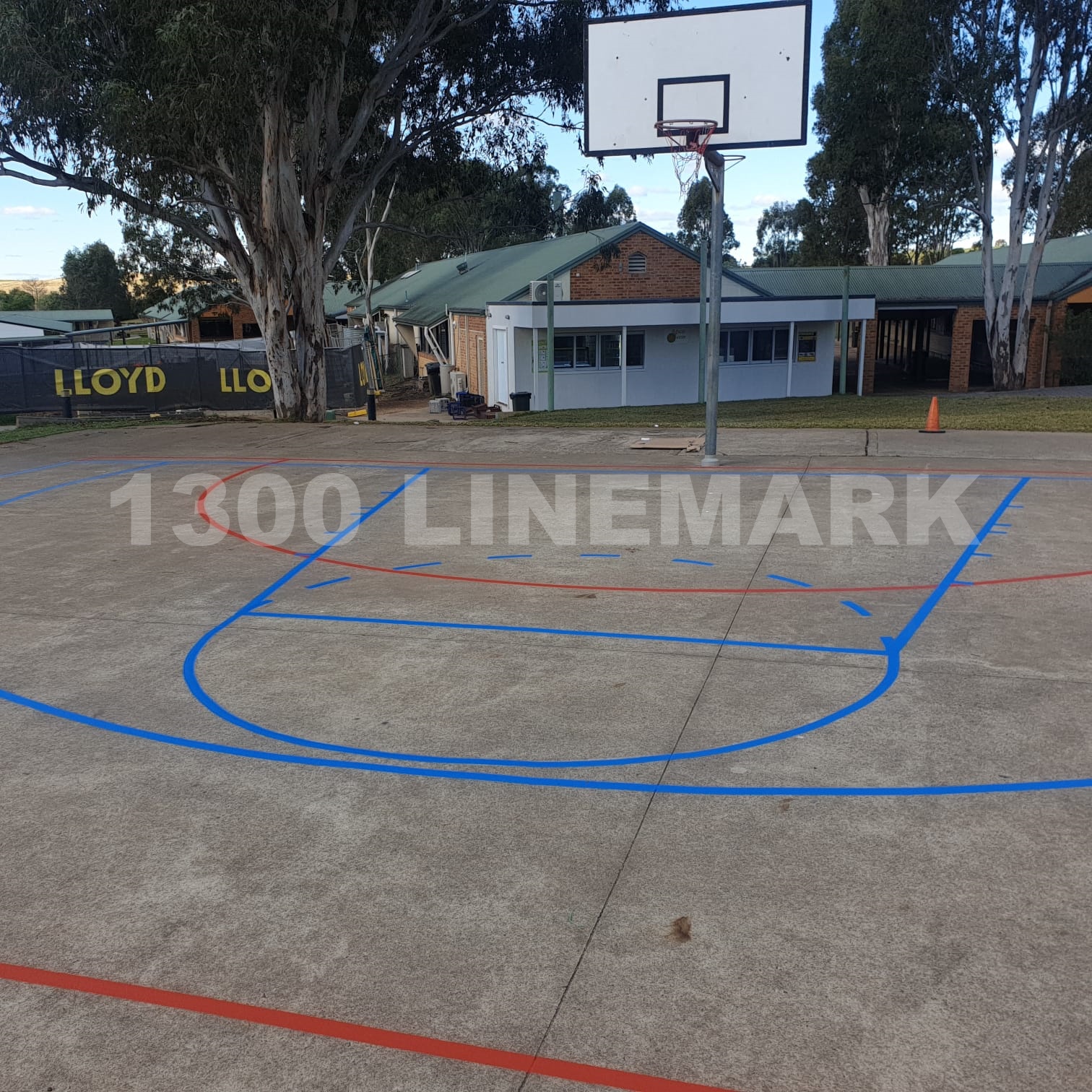 Basketball court line marking