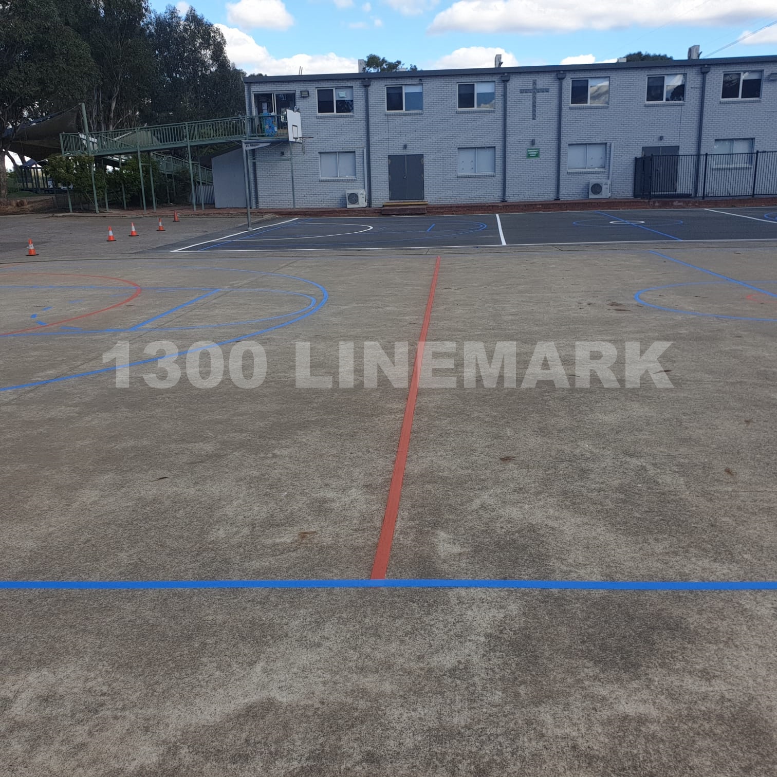 special events line marking basketball court